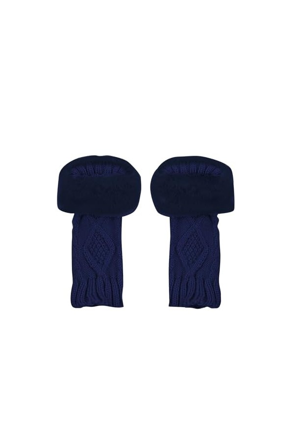 Gefomuofe Manchettes chauffe-mains avec trou pour le pouce - Gants en tricot sans doigts - Mitaines dhiver en tricot - Mitai