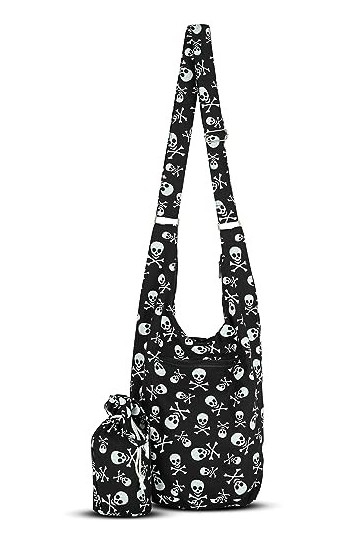 YOUR COZY Sac à bandoulière pour femme - Sac fourre-tout esthétique avec fermeture éclair et petit sac à dos, Tête de mort no