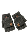 liaddkv Gants dhiver tricotés sans doigts Isolation thermique Moufles convertibles chaudes Couverture à rabat pour hommes et