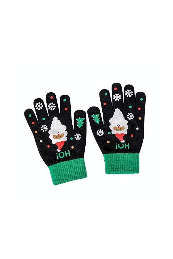 Gants moufles dhiver chauds pour homme et fille - Pour garder les doigts doux - En tricot - Pour femme - Pour temps froid