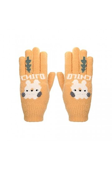 Luckywaqng Moufles dhiver pour enfants, écran de cyclisme en plein air mignon, gants tricotés chauds pour hommes et femmes c