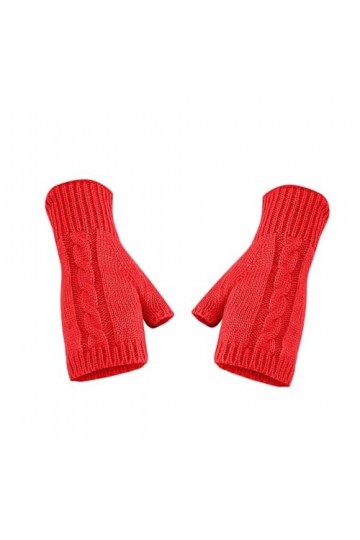 Gefomuofe Mitaines dhiver sans doigts pour femme - Mitaines en tricot sans doigts avec trou pour le pouce - Mitaines dhiver