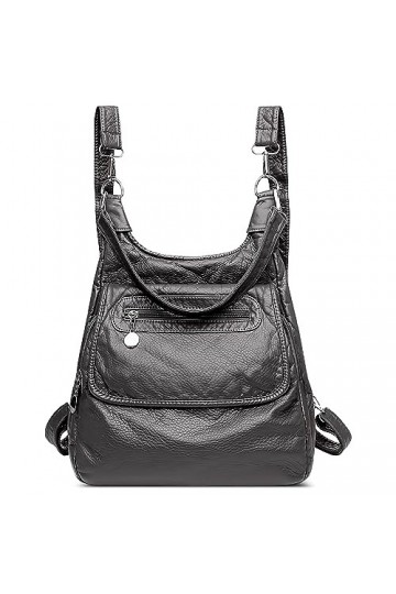 DEEVORCA Mode Sac à Dos Femmes Décontracté Décole Anti-vol Sacs À Bandoulière Pu Cuir Imperméable Douceur Sacs à Dos Voyage 