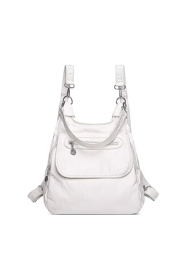 DEEVORCA Mode Sac à Dos Femmes Décontracté Décole Anti-vol Sacs À Bandoulière Pu Cuir Imperméable Douceur Sacs à Dos Voyage 