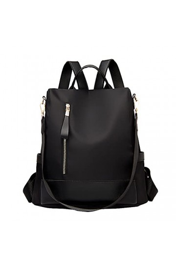 Sac à dos pour femme, sac à dos imperméable et léger Oxford pour femme, sac à dos décole, sac à dos, Zipblack, 30×15×32 cm