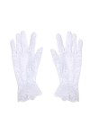 Rotyroya Gants de mariée élégants ajourés en maille pour robe de mariée compatibles avec mariage Blanc A