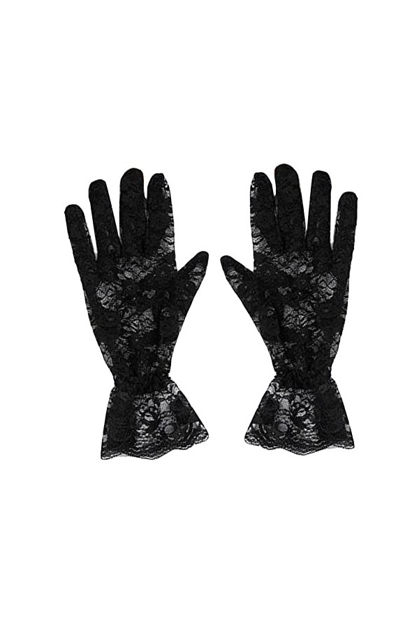 Rotyroya Gants de mariée élégants ajourés en maille pour robe de mariée compatibles avec mariage Blanc A