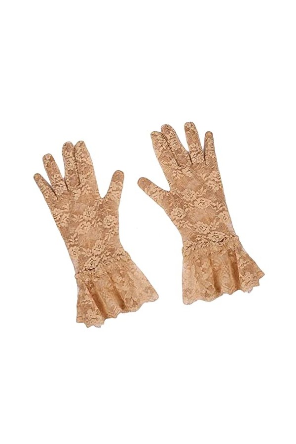 Rotyroya Gants de mariée élégants ajourés en maille pour robe de mariée compatibles avec mariage Blanc A