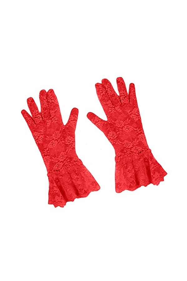 Rotyroya Gants de mariée élégants ajourés en maille pour robe de mariée compatibles avec mariage Blanc A