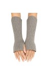 TDEOK Gants Femme Noir Femmes Automne et Hiver Vernis Normal Multicolore Laine Longs Rayures Mitaines Écharpe Paillettes, jau