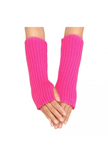Femmes Automne et Hiver Vernis Normal Multicolore Laine Longue Rayée Mitaines Mitaines Gants Rouge Femmes Hiver, Rose, taille