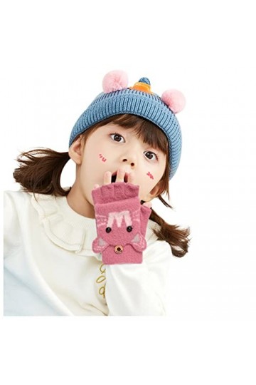 Mitaines convertibles pour tout-petits, en cachemire, mi-mitaines avec mitaines en laine, gants dhiver, gants de couverture 