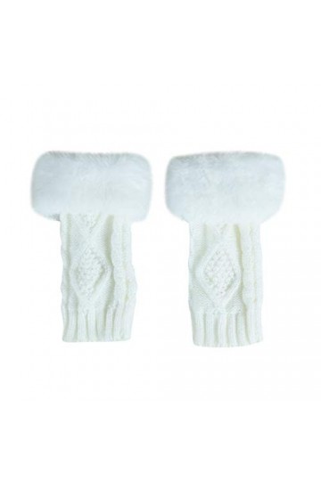 Gants moufles pour femme Couleur unie effilochée Chaud Typing Élastique Demi-doigt Gants de ski Moufles Homme