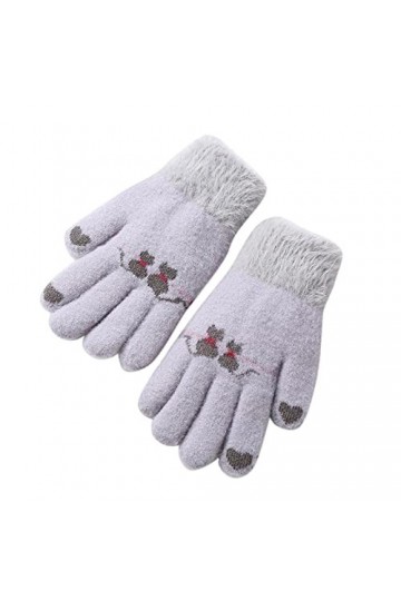 OBiQuzz Gants de dessin animé dhiver doigts entièrement tricotés pour garçon Moufles en polaire chauds pour bébé Gants de sk