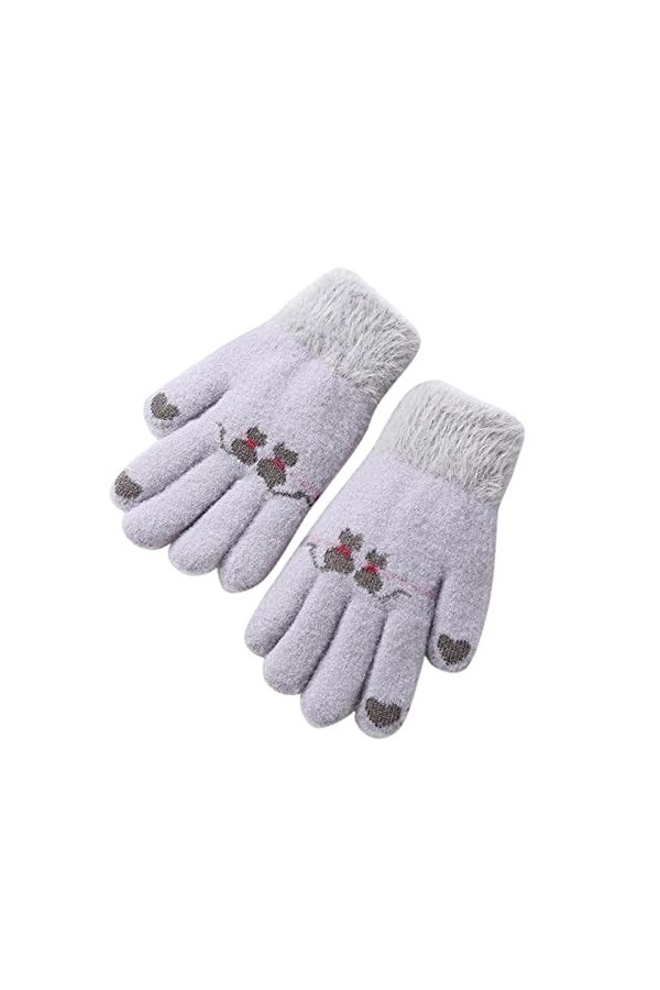 OBiQuzz Gants de dessin animé dhiver doigts entièrement tricotés pour garçon Moufles en polaire chauds pour bébé Gants de sk