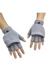 Générique Gants Tactiles Femme Homme Hiver Chaud Gants Convertibles pour Enfants avec Dessus Chaud sans Doigts Plume Gants Lo