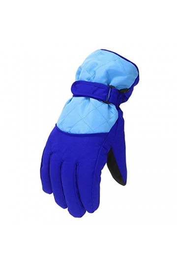 Moufles de sport coupe-vent pour enfants de 6 à 11 ans, gants pour femme, par temps froid, chauffés, bleu, taille unique