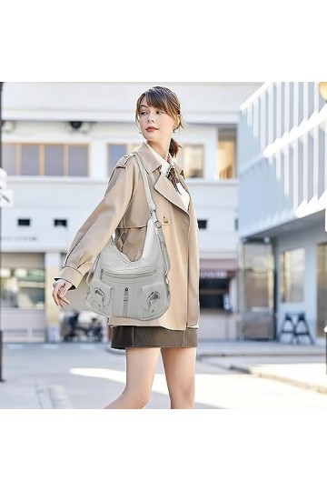 DEEVORCA Mode Femmes Sacs À Bandoulière Décontracté Voyage Sac à Dos Grand Pu Cuir Imperméable Sac Messager Achats Fête Trava