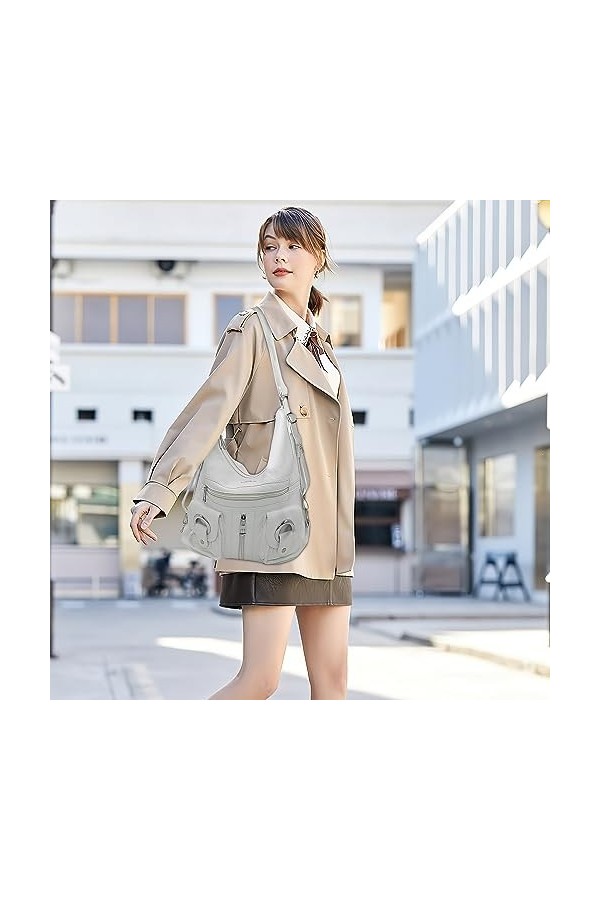 DEEVORCA Mode Femmes Sacs À Bandoulière Décontracté Voyage Sac à Dos Grand Pu Cuir Imperméable Sac Messager Achats Fête Trava