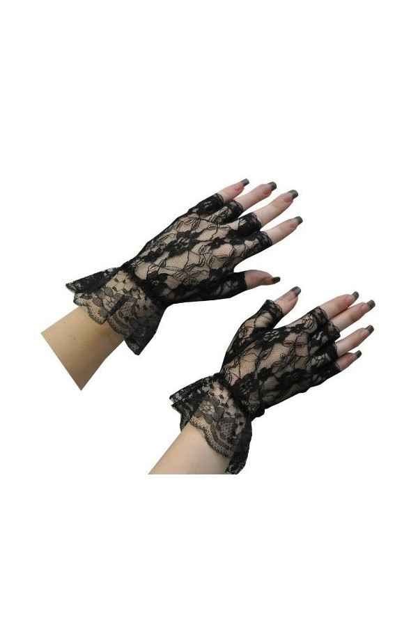 GLOVES BLACK FINGERLESS 1 SZ by Top