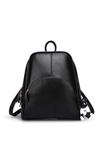 DEERWORD Femme Sac a Dos Sacs à Main Portés Bandouliere Feminin Ados Original PU Cuir 5035 1pc ensemble Noir V4