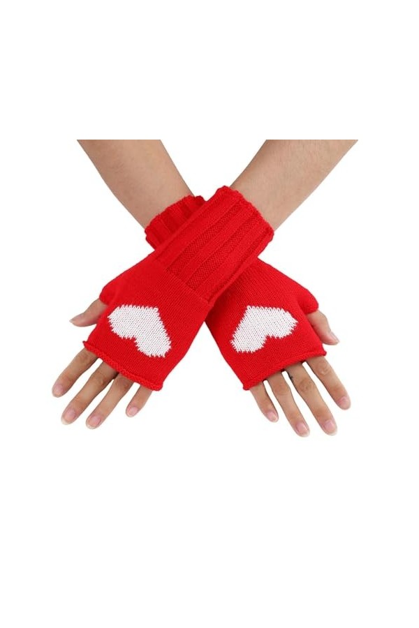 YANFJHV Les femmes aiment les tricots courts, mignons, à la mode, automne et hiver, gants chauds sans doigts chapeau de sorci