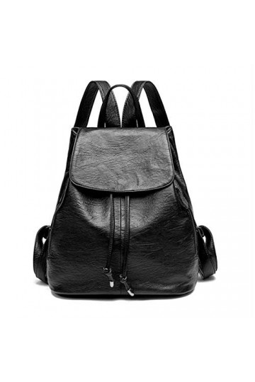 Monitika Femme Sacs portés dos Mode Cuir Imperméable Voyage Lécole Loisir Sac a dos Noir