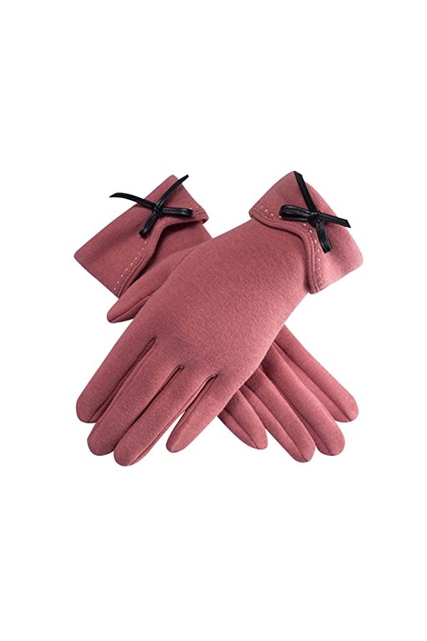 Gants dhiver et dautomne pour conduite en plein air et équitation, gants chauds en polaire avec nœud papillon pour femme, g