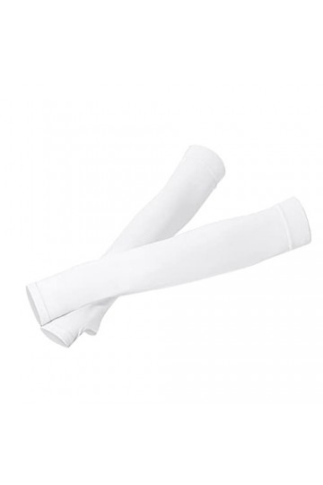 Manchons unisexes en soie glacée pour homme et femme - Manches de protection solaire pour cyclisme en plein air, blanc, taill