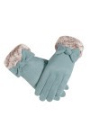 hahuha Gants moufles convertibles pour femme Automne Hiver Couleur unie Peluche épaisse Isolation tous les doigts Gants froid