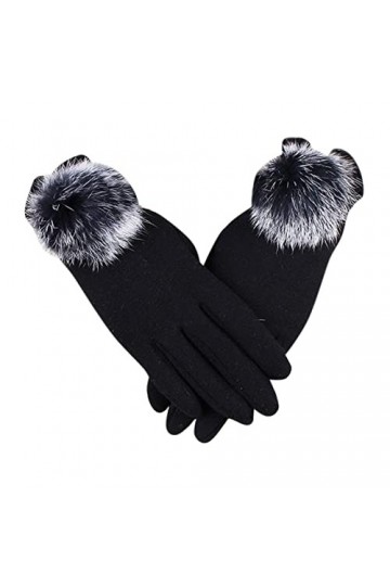 HANXIULIN Gants dhiver chauds pour femmes Gants dhiver tricotés chauds et épais en laine Moufles pour femmes Activités de p