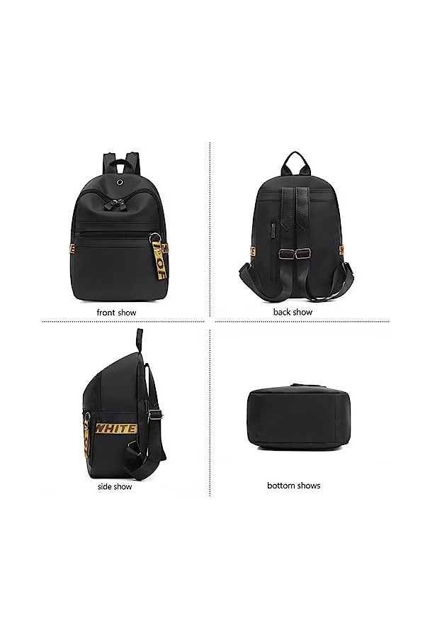 Sacs à Main Portés Dos Femme Loisir Sac de Sport et Voyage, Antivol Toile Cartable Fille Collège Leger Petit Pochette Elegant