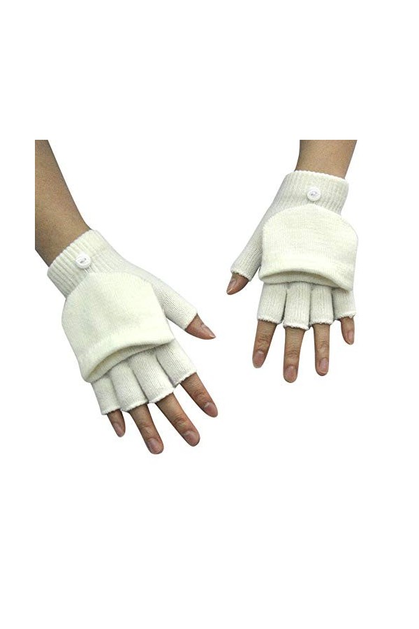 Générique Gants Tactiles Femme Homme Hiver Chaud Gants Convertibles pour Enfants avec Dessus Chaud sans Doigts Plume Gants Lo