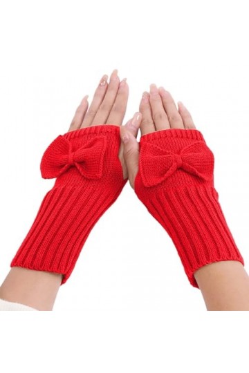 YANFJHV Gants à nœud court automne et hiver femmes doux poignet tricoté laine chaud mitaines sans doigts gants dentelle RD1,
