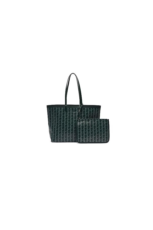 Lacoste Femme NF4344ZE Sac Cabas, Monogram Noir Gris, Taille Unique
