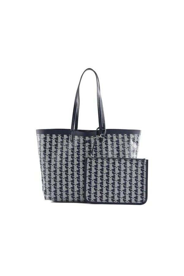 Lacoste Femme NF4344ZE Sac Cabas, Monogram Noir Gris, Taille Unique