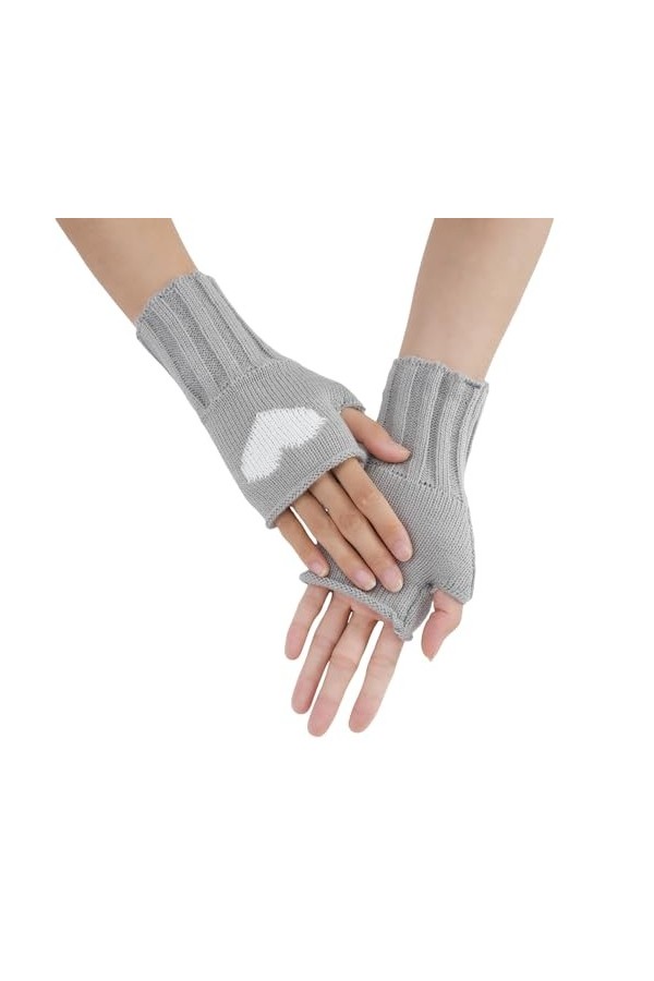 Mitaines classiques en tricot pour femme - Mitaines courtes en tricot - Chauffe-bras élastiques - Chauffe-bras - Mitaines san