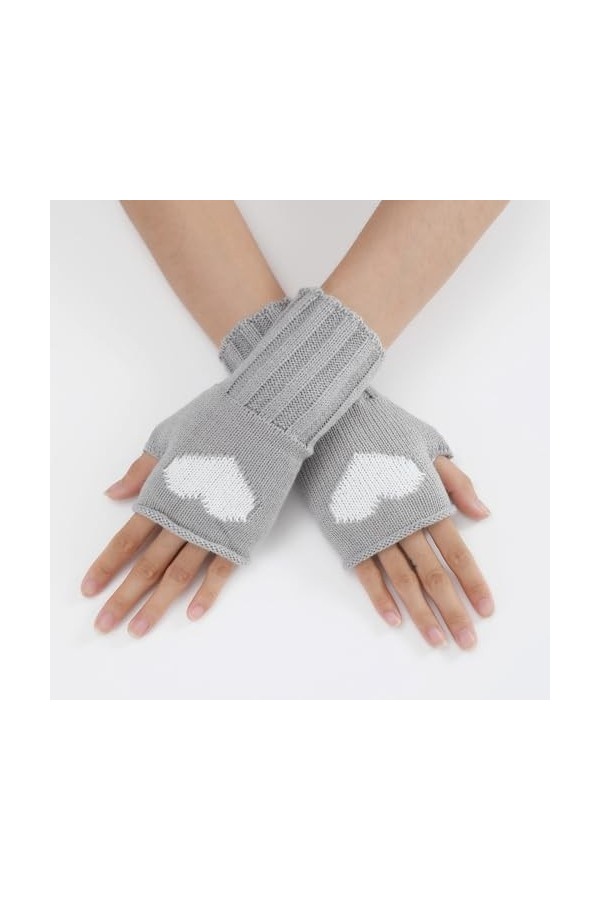 Mitaines classiques en tricot pour femme - Mitaines courtes en tricot - Chauffe-bras élastiques - Chauffe-bras - Mitaines san