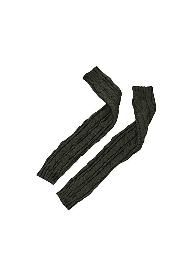 WinvOx Mitaines en tricot avec poche Motif fleurs de chanvre, bleu marine, taille unique