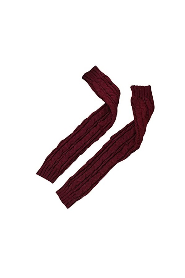 WinvOx Mitaines en tricot avec poche Motif fleurs de chanvre, bleu marine, taille unique