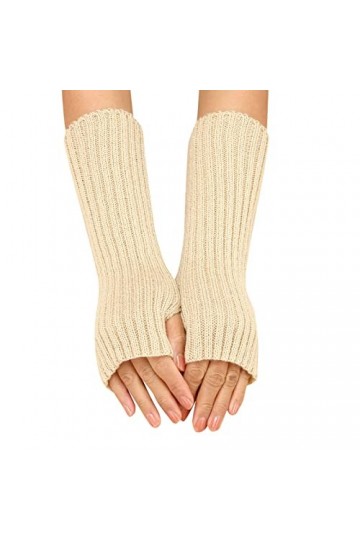 TDEOK Gants Femme Noir Femmes Automne et Hiver Vernis Normal Multicolore Laine Longs Rayures Mitaines Écharpe Paillettes, Wh2