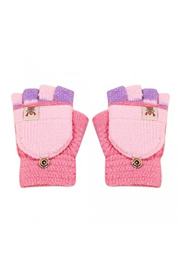 Gants moufles pour enfants avec imprimé chat - Mode créative - Pour téléphone portable - Gants tricotés épais et chauds - Pou