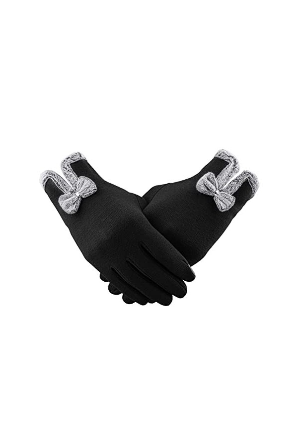 STKOOBQ Gants dhiver chauds pour écran tactile - Gants coupe-vent pour femmes et filles - Gants dhiver élégants - Gants the