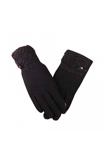 Coloré Gants Femme Mode Gants Gants Chauds TM Arc de dentelle écran tactile femme plus ride automne et hiver plus des gants