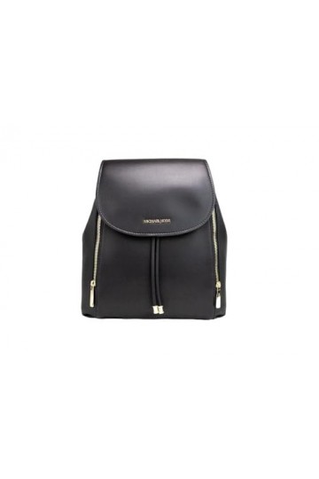 Michael Kors Phoebe Sac à dos moyen avec cordon de serrage pour femme, noir, Medium, Cordon de serrage