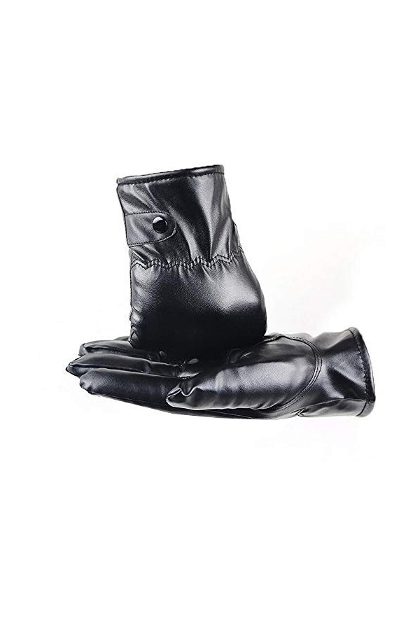 Gants dhiver chauds en cuir pour femme