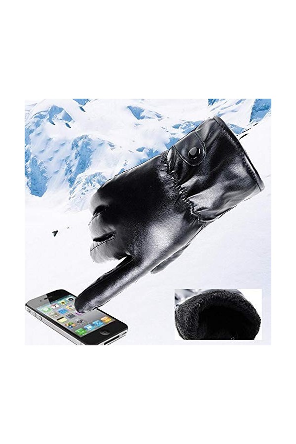 Gants dhiver chauds en cuir pour femme