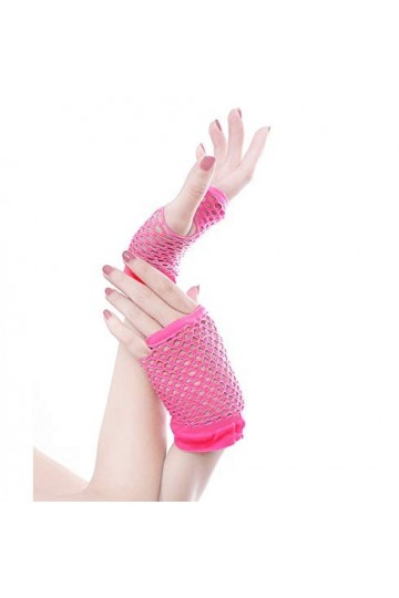 Mizily Gants courts pour femme - Rose - Taille unique