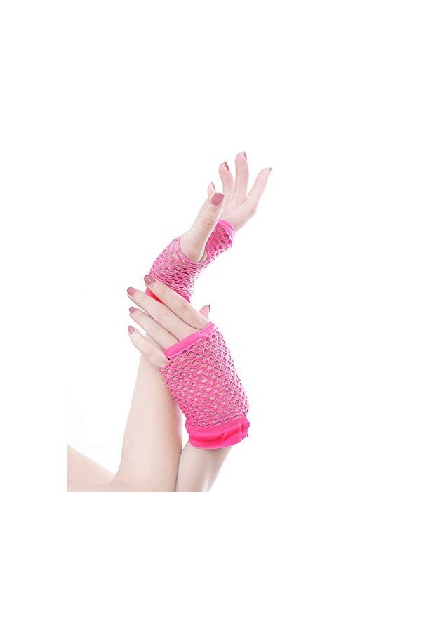 Mizily Gants courts pour femme - Rose - Taille unique