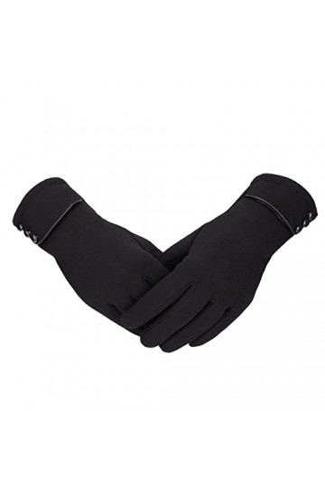 Gants pour femme S pour écran tactile - Gants dhiver chauds thermiques doux doublés épais - Gants de conduite coupe-vent pou